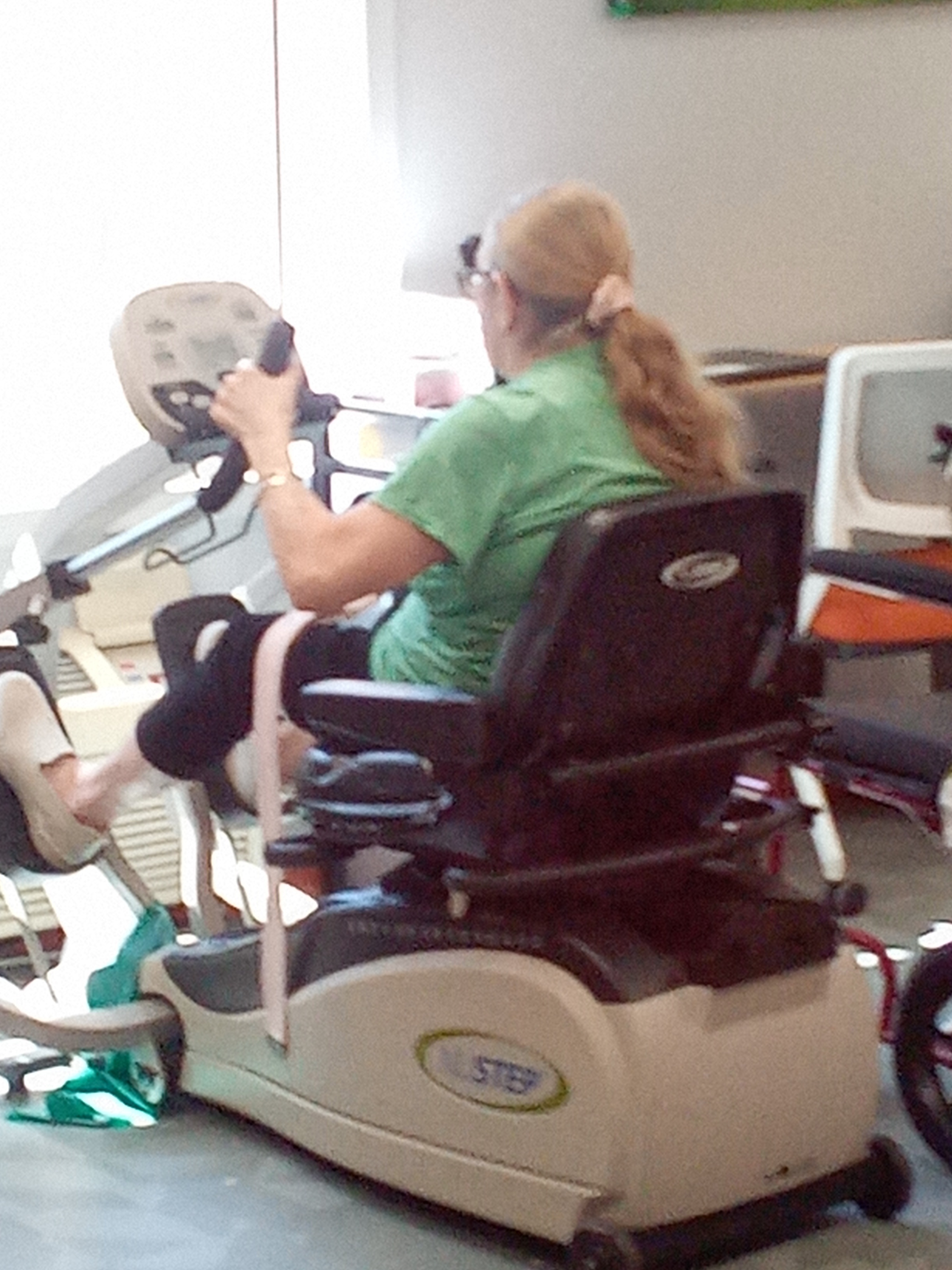 Linda on NuStep bike