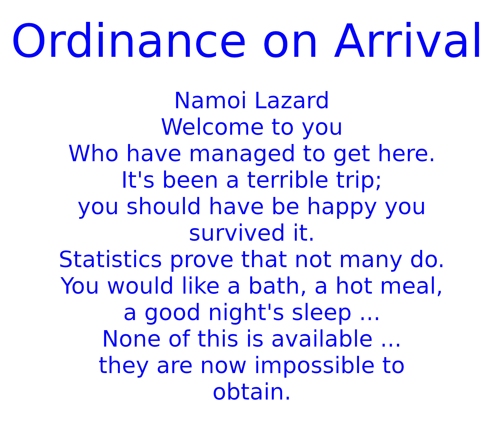 Ordinace on Arrival